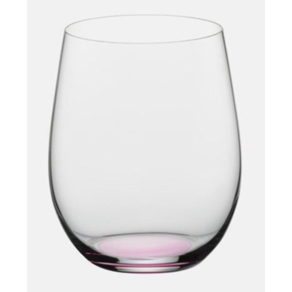 Riedel Wine "O" Wine Glass Chardonnay Viognier 2 PINK Glasses New Breast Cancer - Picture 2 of 11